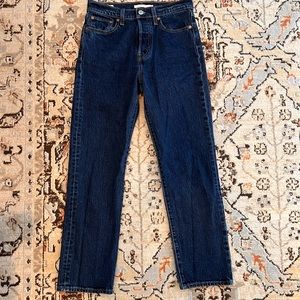 Levi’s Premium wedgie fit high rise straight leg jean dark wash 26 x 28